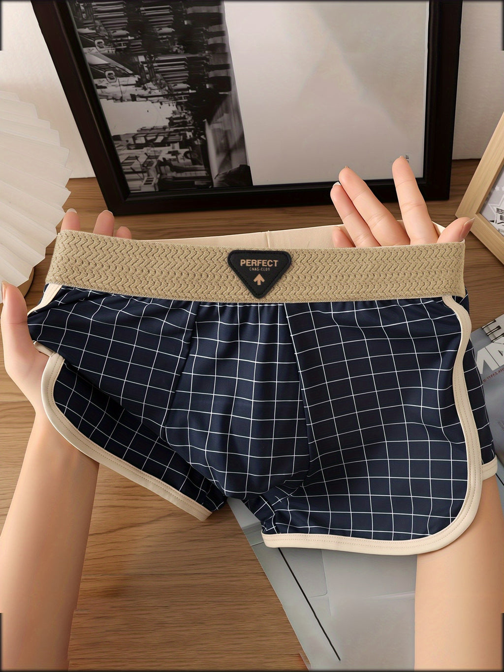 Boxer respirant microfibre homme — lot de 8, géométrique