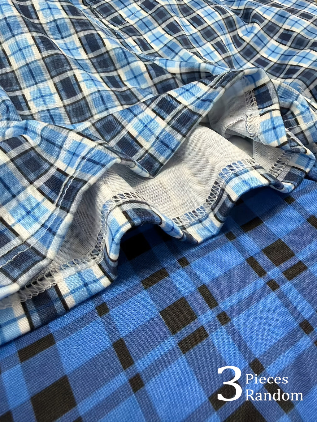 Boxer long de sport microfibre homme — lot de 3, à carreaux