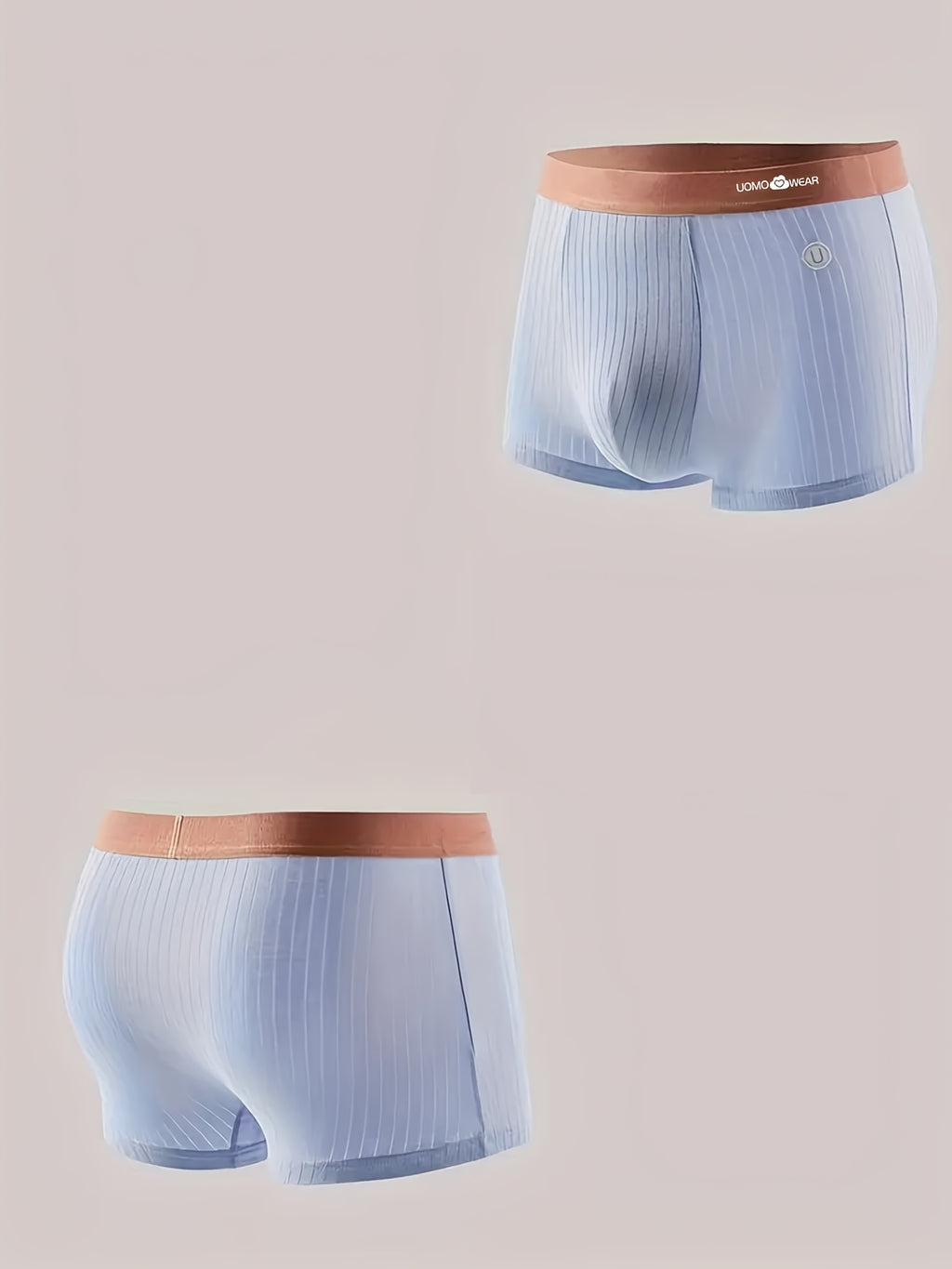 Boxer respirant coton homme — lot de 4, rayé