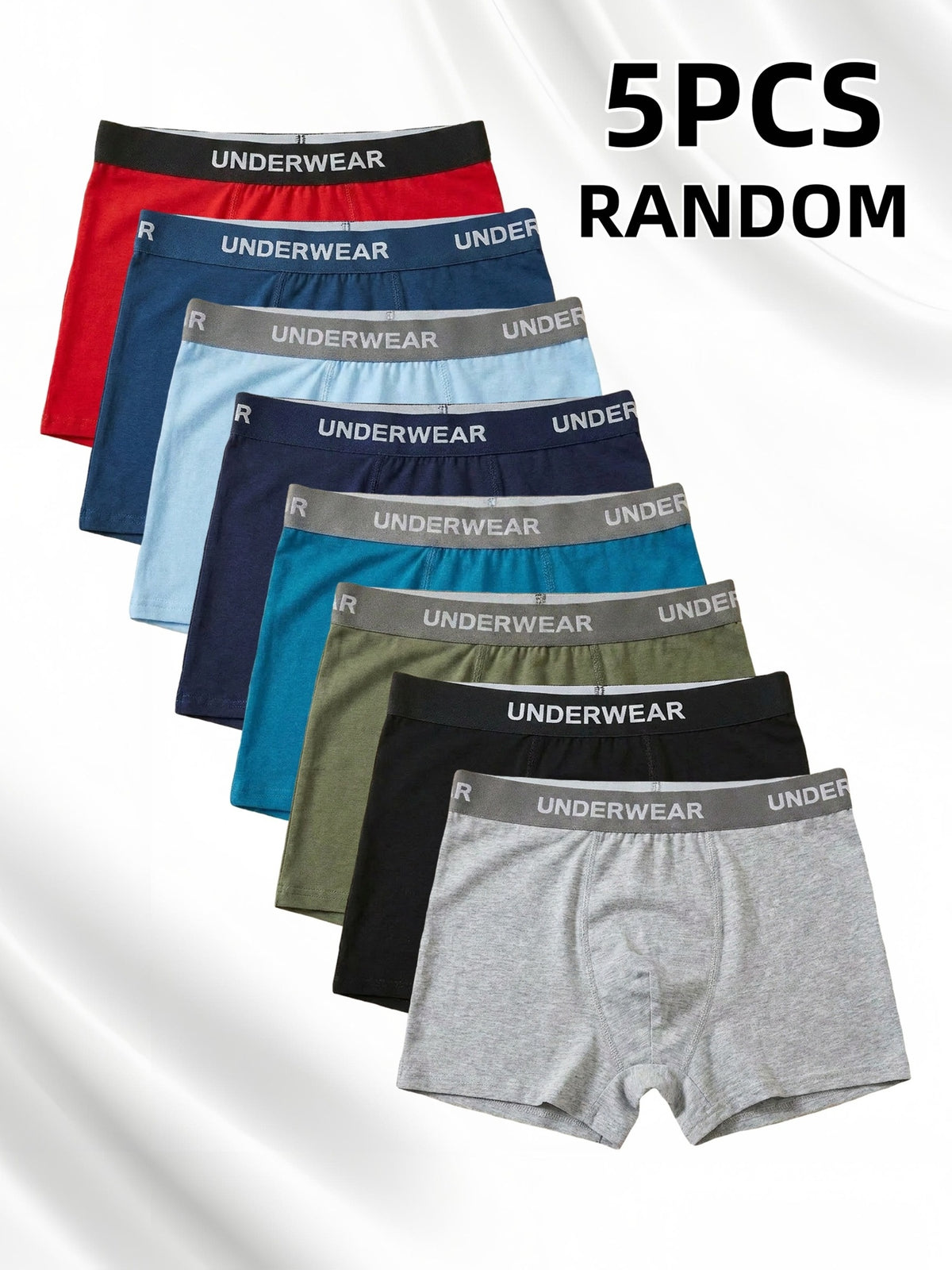 Boxer homme — lot de 5, uni