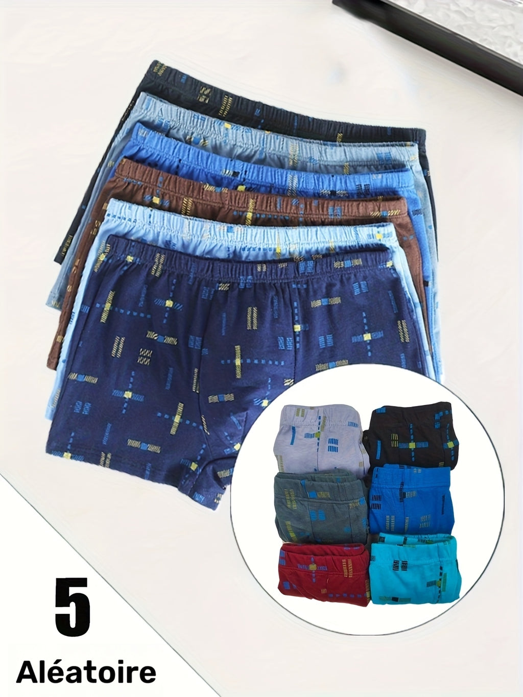 Boxer large respirant coton homme — lot de 5