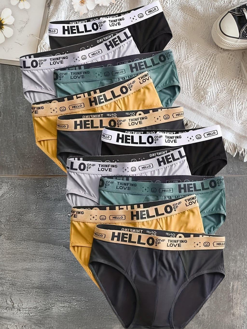 Slip respirant microfibre homme — lot de 10, imprimé, assortiment S