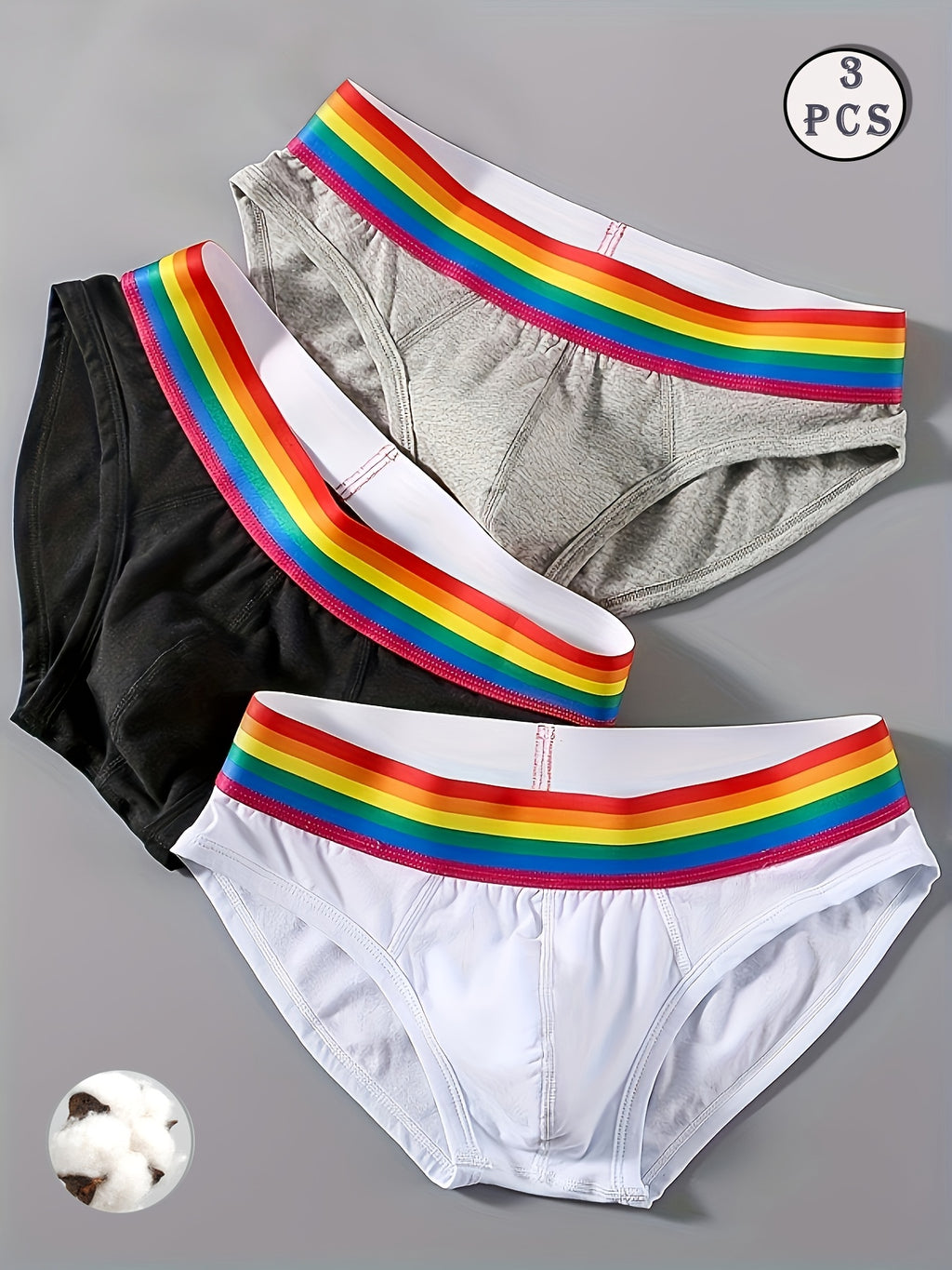 Slip de sport respirant coton homme — lot de 3, uni, assortiment A