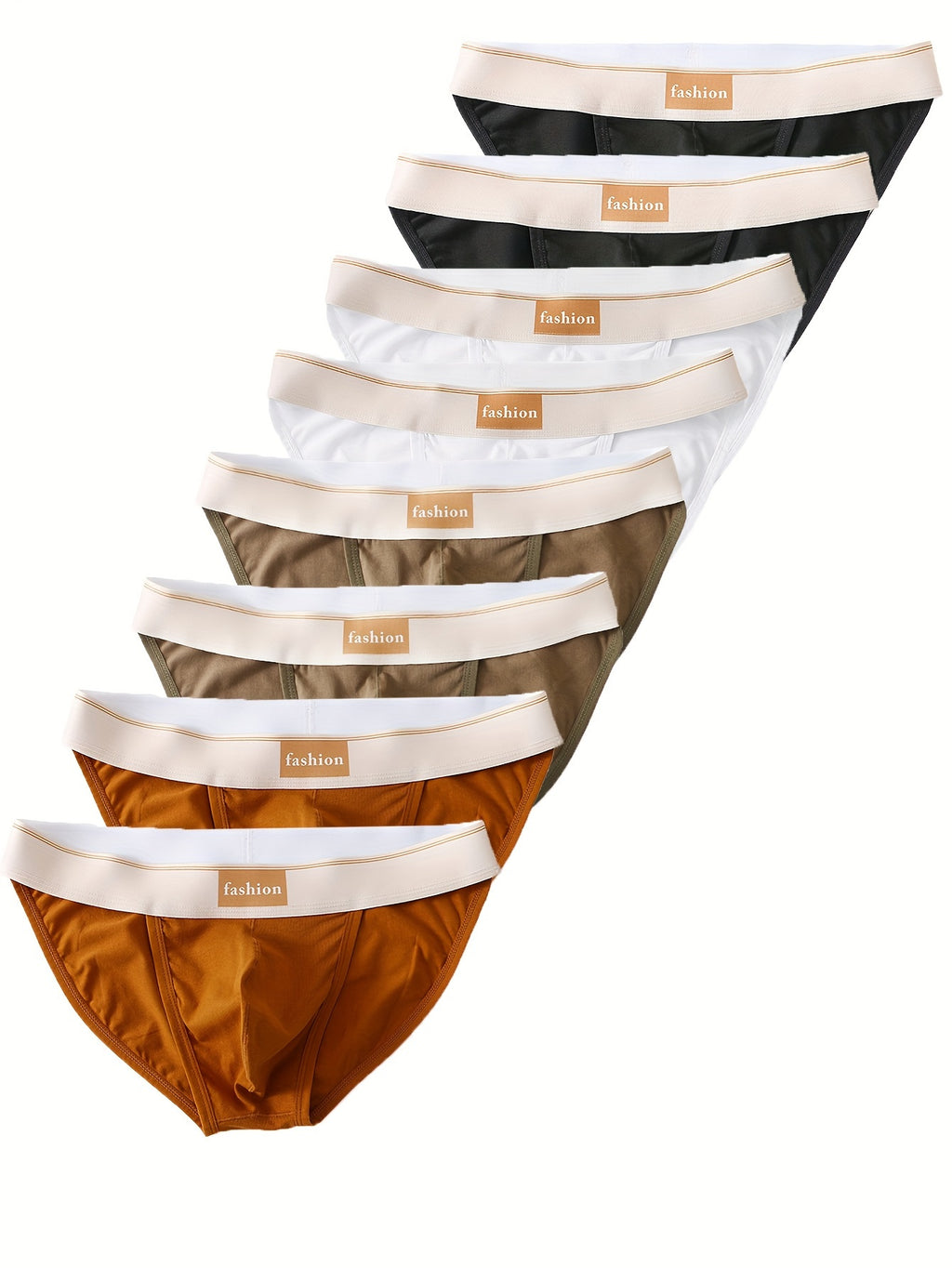 Slip moulant coton homme — lot de 8, uni