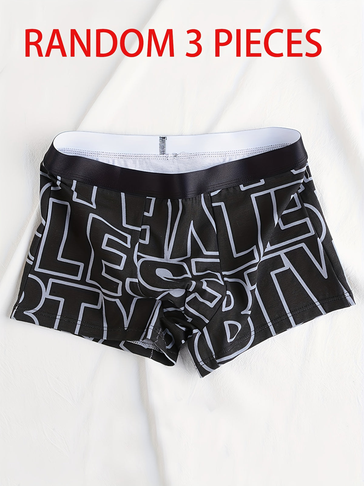 Boxer respirant coton homme — lot de 3, géométrique, assortiment A