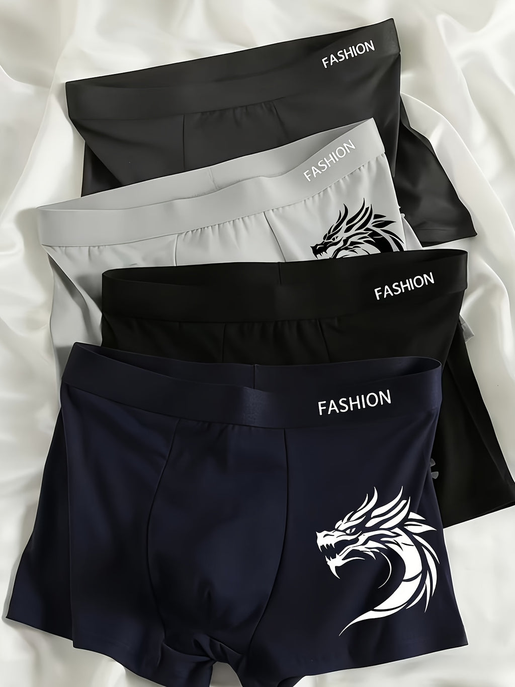Boxer microfibre homme — lot de 4, uni, du S au XXL