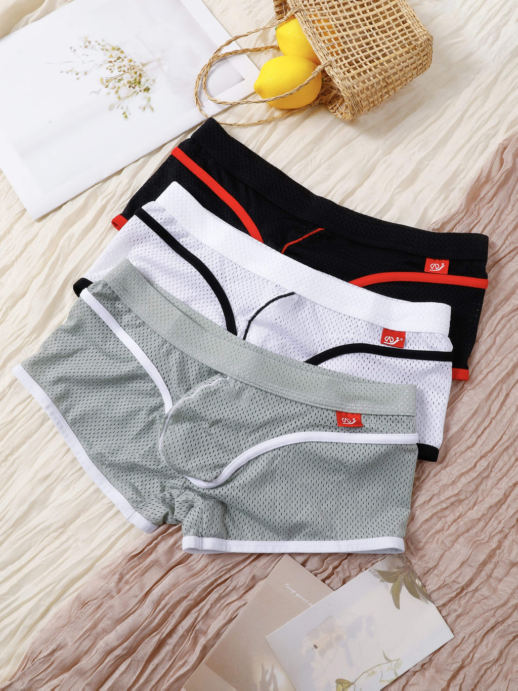 Boxer de sport respirant microfibre homme — lot de 3, uni, du S au XL (modèle 2)