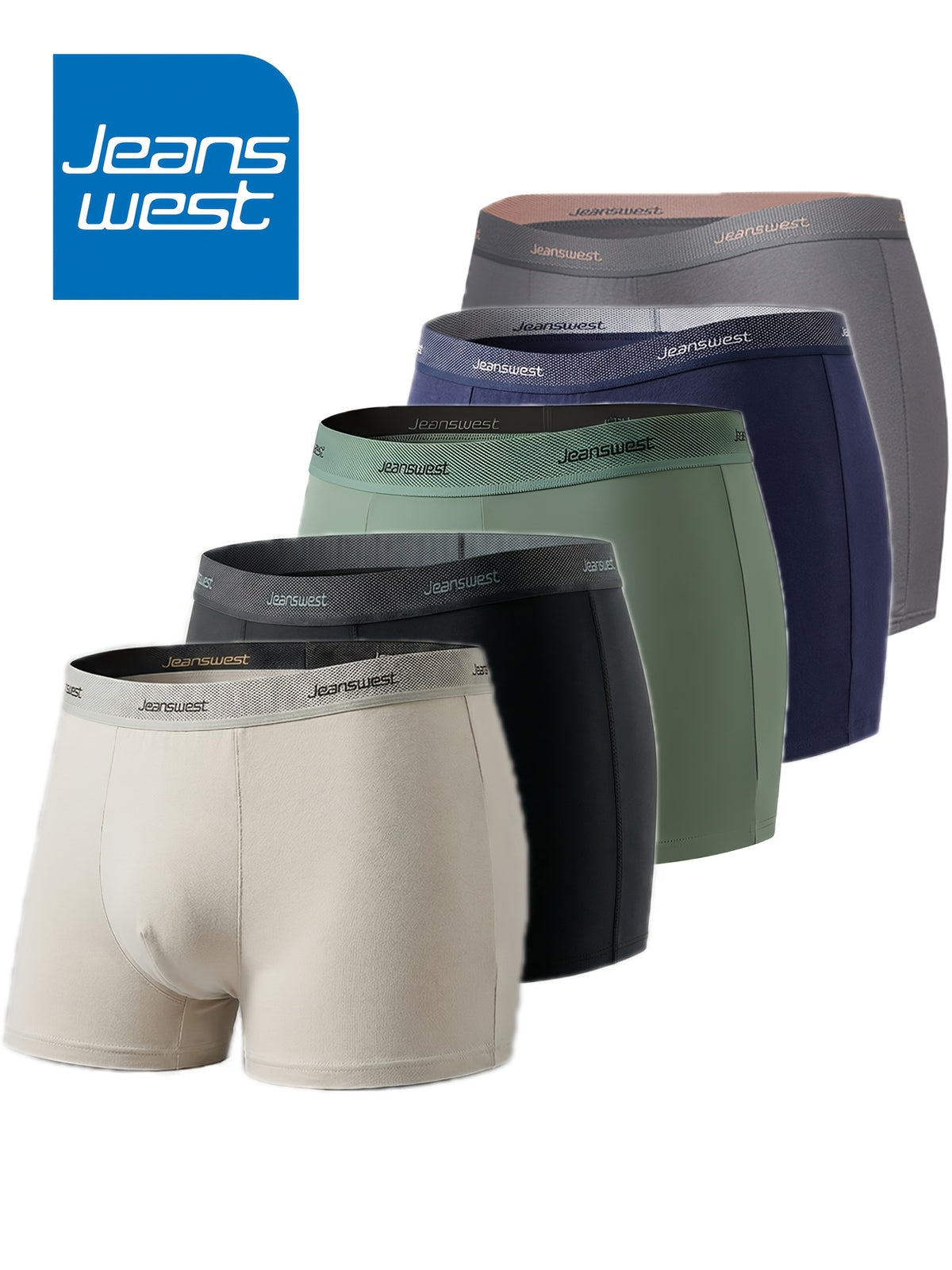 Boxer respirant coton homme — lot de 5, uni, assortiment 5-18