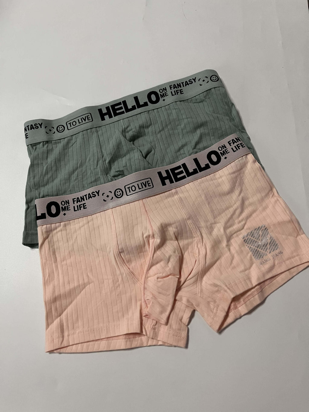 Boxer respirant coton homme — lot de 2, rayé