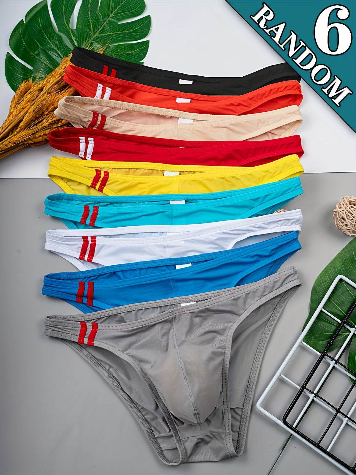 Slip séchage rapide respirant microfibre homme — lot de 6, uni, du S au XXL