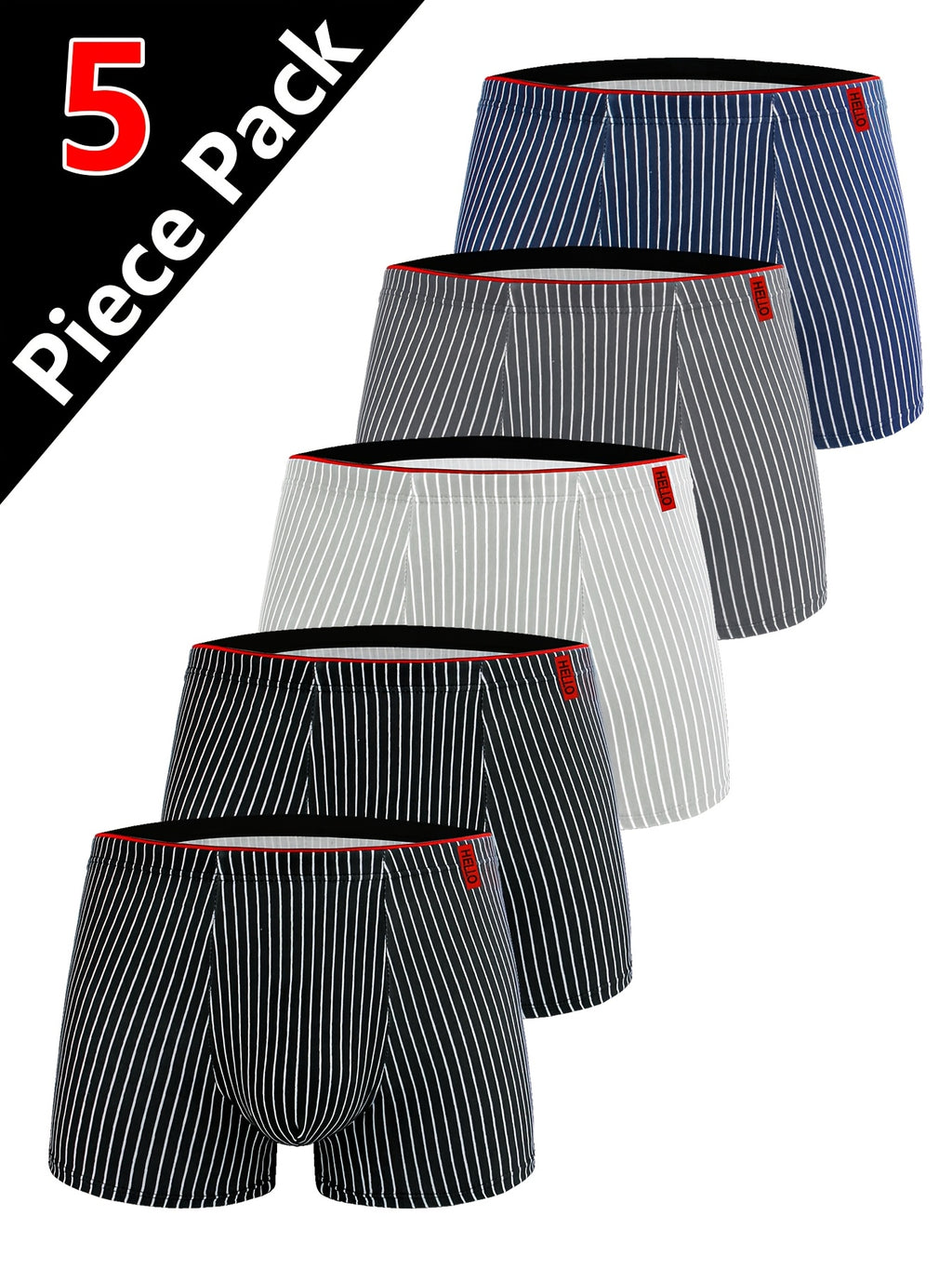 Boxer respirant microfibre homme — lot de 5, imprimé, assortiment A