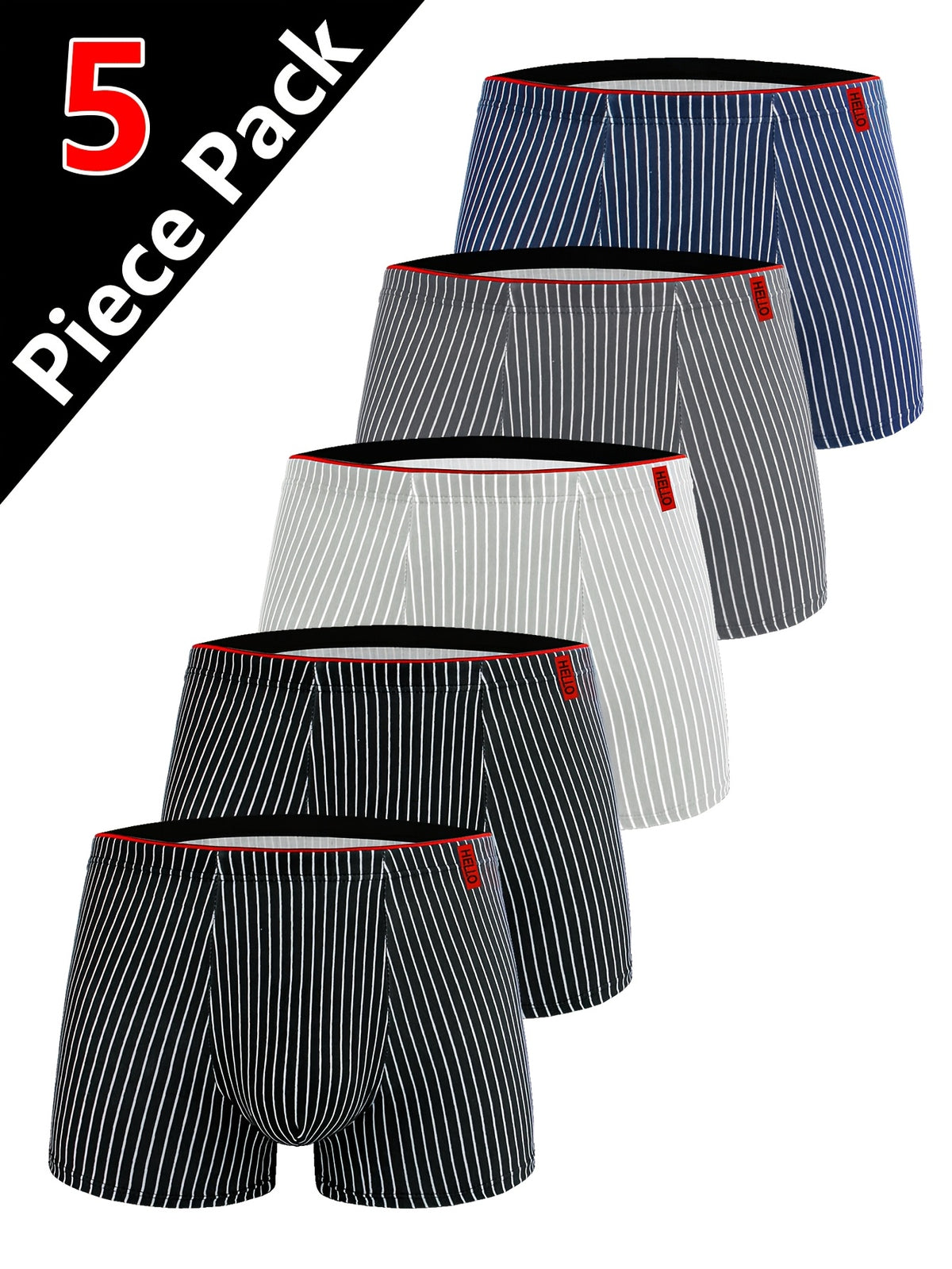 Boxer respirant microfibre homme — lot de 5, imprimé, assortiment A