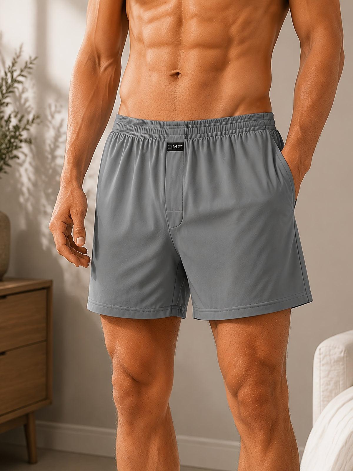 Boxer large grande taille coton homme — lot de 5, uni, assortiment S
