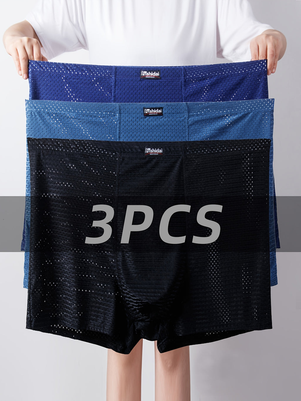 Boxer taille haute long microfibre homme — lot de 3