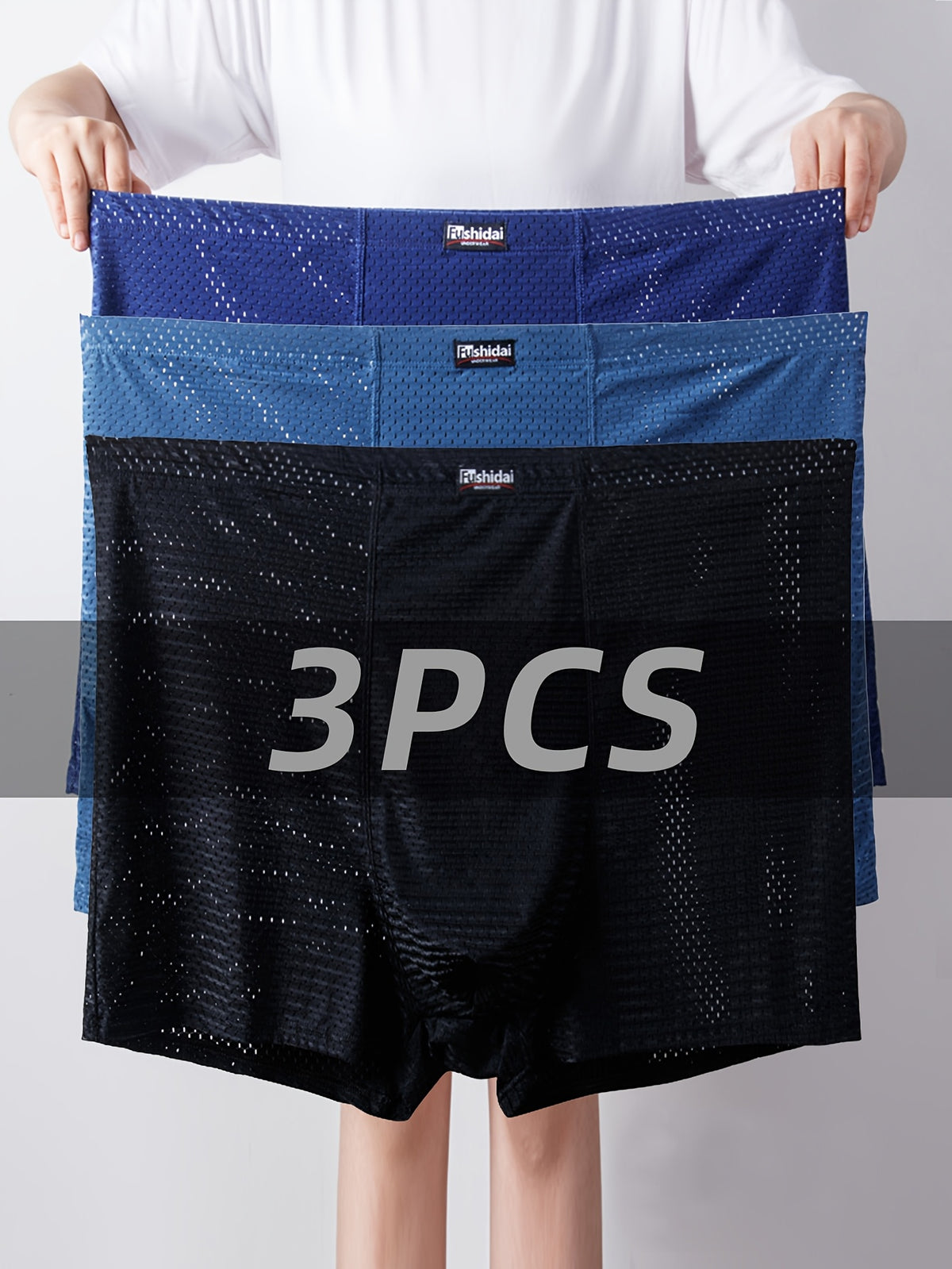 Boxer taille haute long microfibre homme — lot de 3