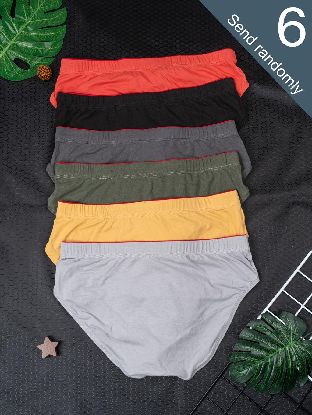 Slip coton homme — lot de 6, peu extensible, lavage à la main, 5 % d'élasthanne
