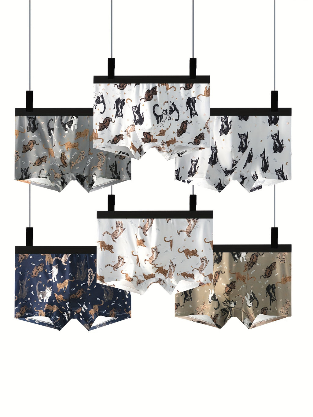 Boxer grande taille microfibre homme — lot de 6, imprimé