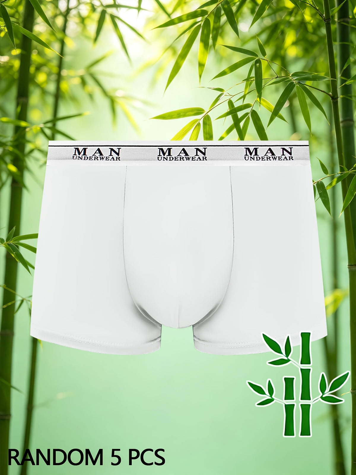 Boxer respirant bambou homme — lot de 5, uni, du S au XXL