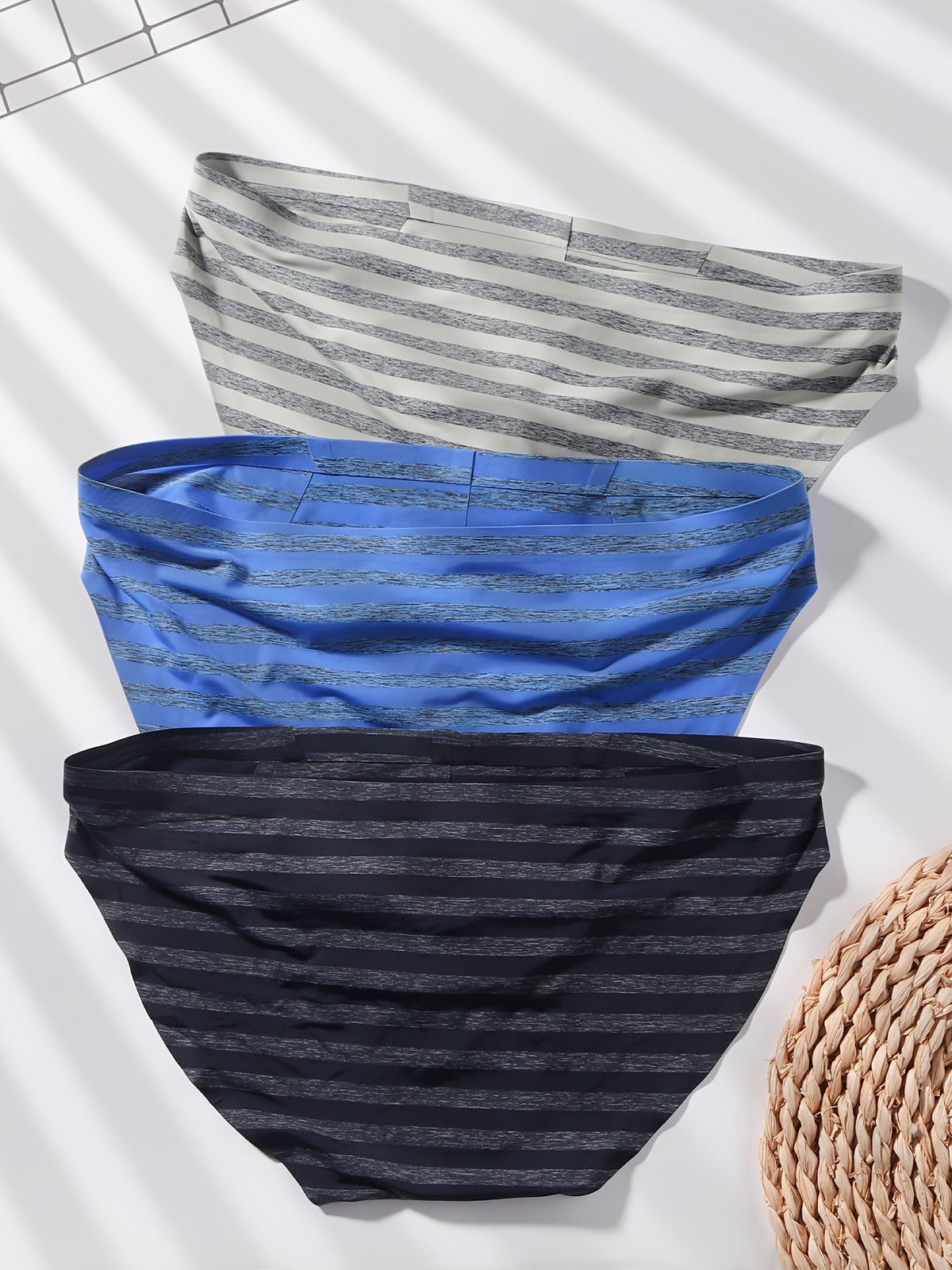 Slip sans couture taille basse microfibre homme — lot de 3, uni