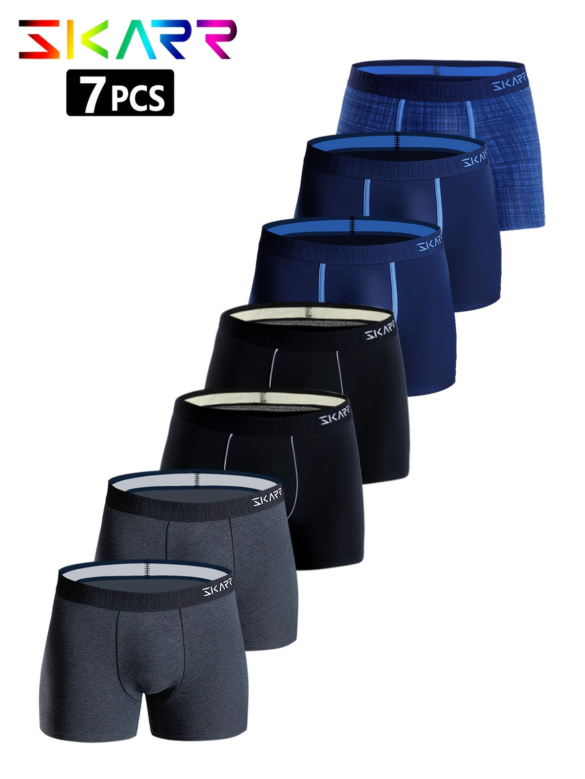 Boxer coton homme — lot de 7, imprimé, du M au XXL