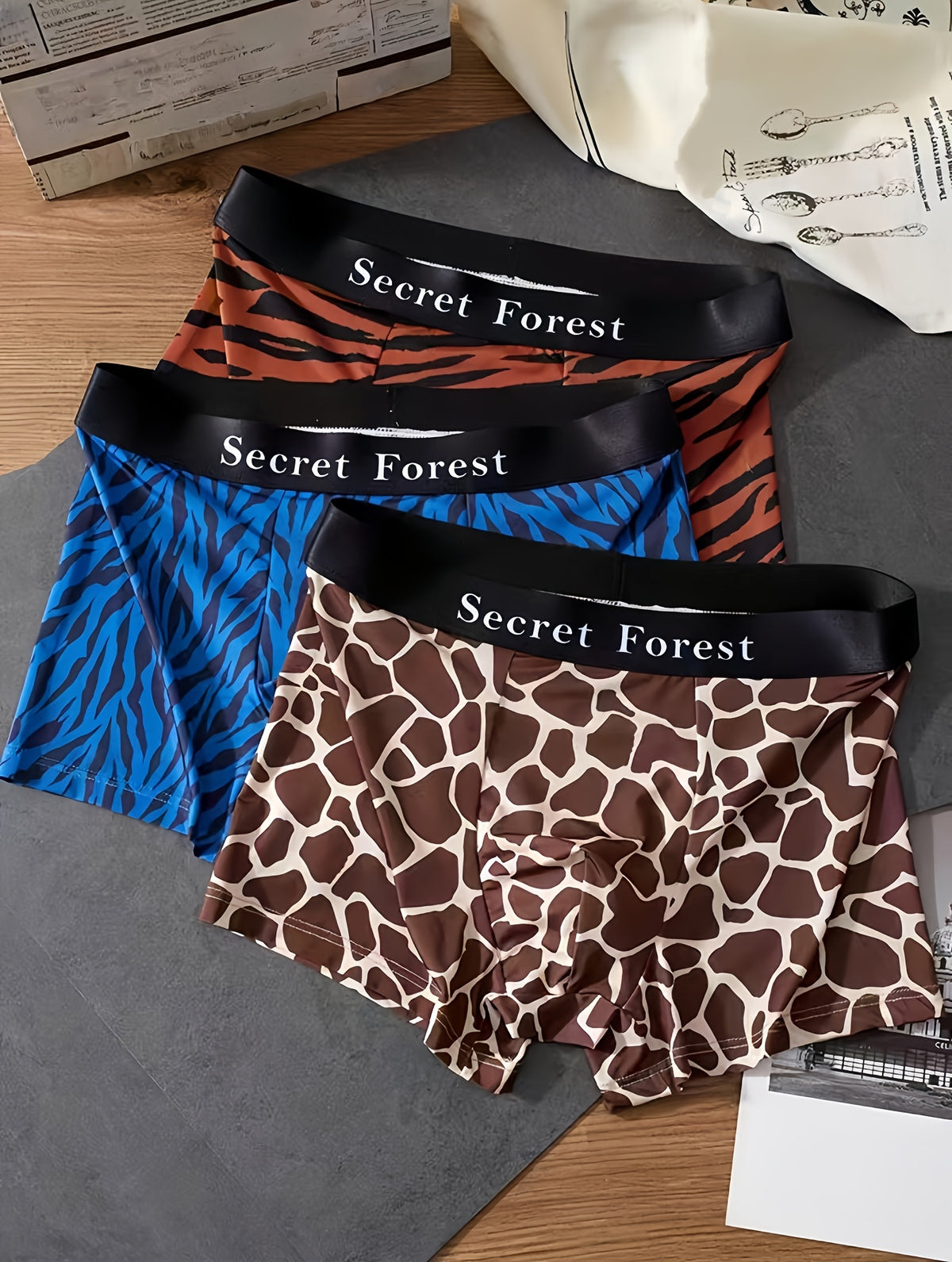 Boxer respirant microfibre homme — lot de 3, léopard