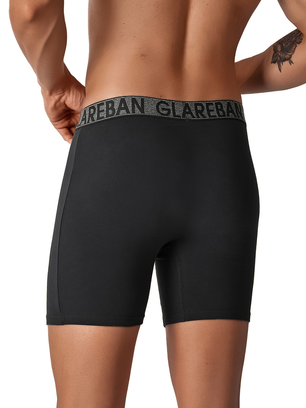 Boxer long coton homme — lot de 4, uni, assortiment S