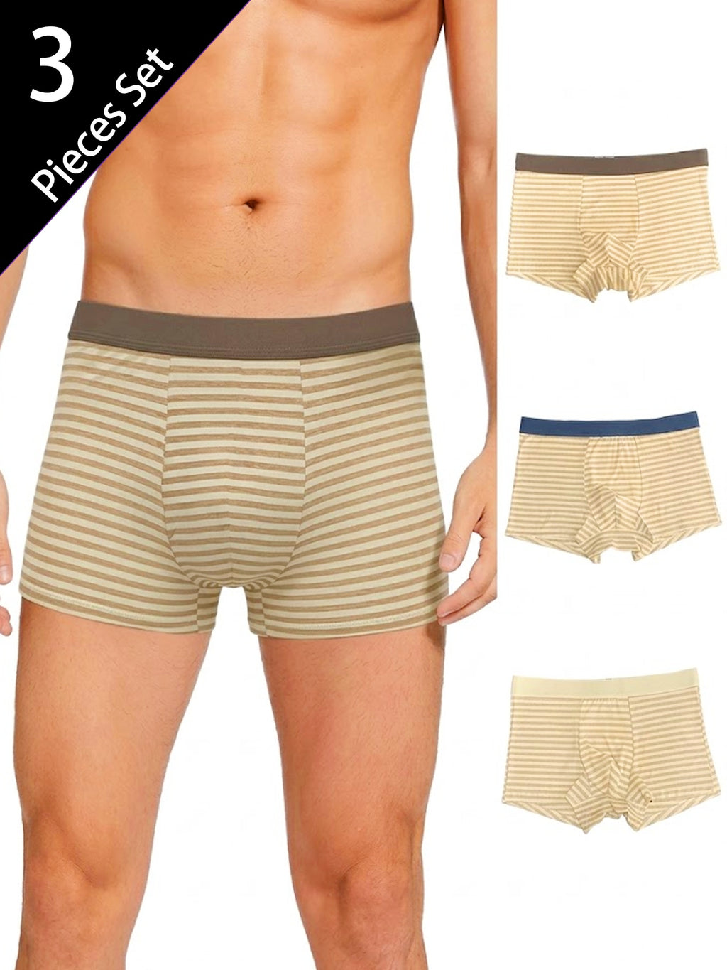 Boxer large respirant coton homme — lot de 3, uni, assortiment S, du S au XL