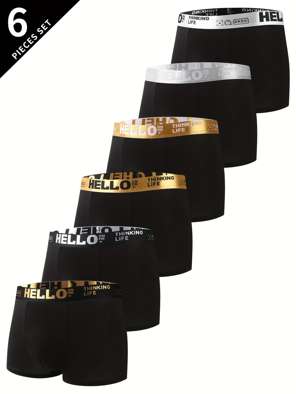 Boxer respirant microfibre homme — lot de 6, noir