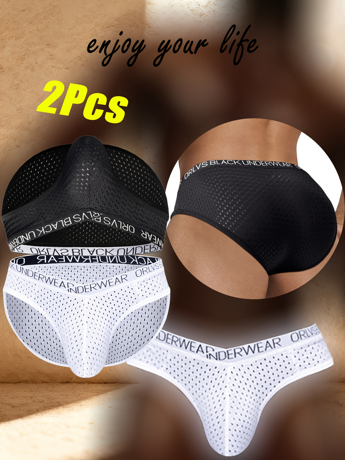 Slip taille basse séchage rapide homme — lot de 2, uni
