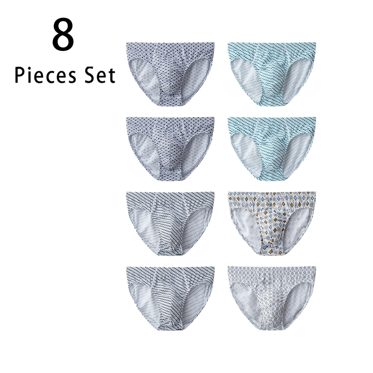 Slip respirant d'intérieur coton homme — lot de 8, uni, du S au XXL