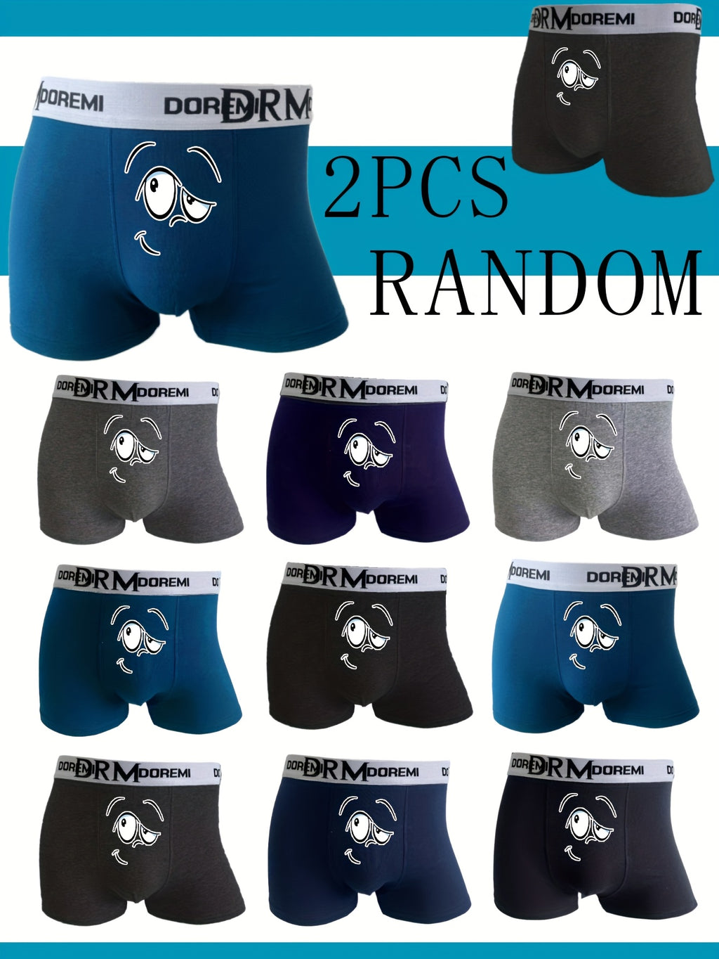 Boxer coton homme — lot de 2, géométrique