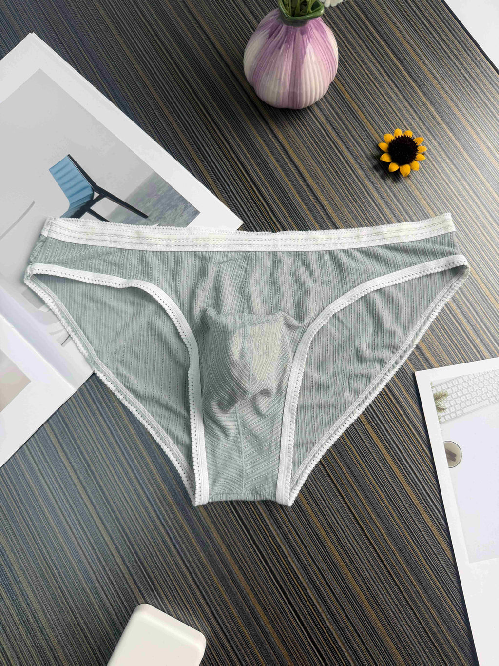 Slip microfibre homme — lot de 3, gris foncé + bleu + vert armée