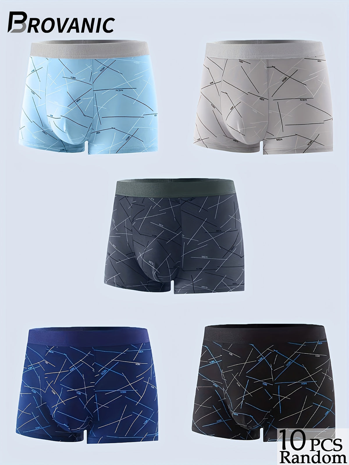 Boxer microfibre homme — lot de 10, géométrique, du XS au XL