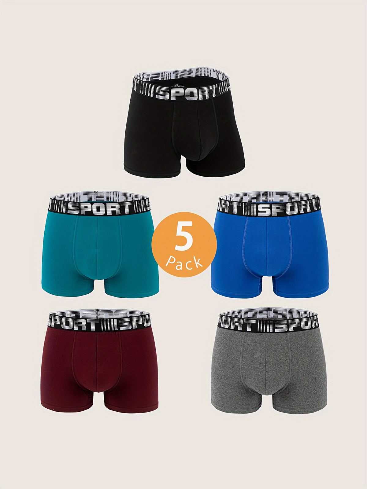 Boxer respirant coton homme — lot de 10, uni