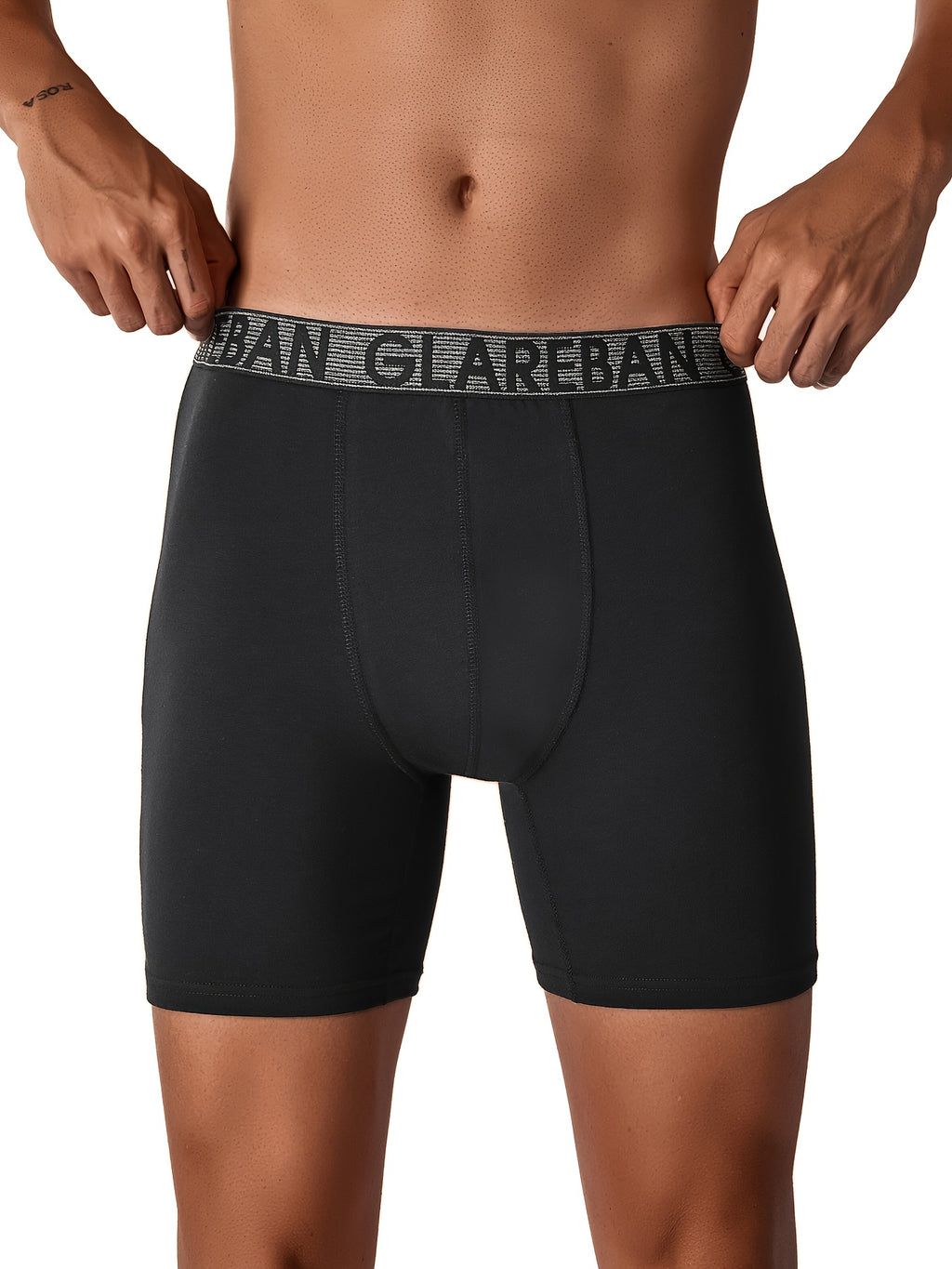 Boxer long coton homme — lot de 4, uni, assortiment S