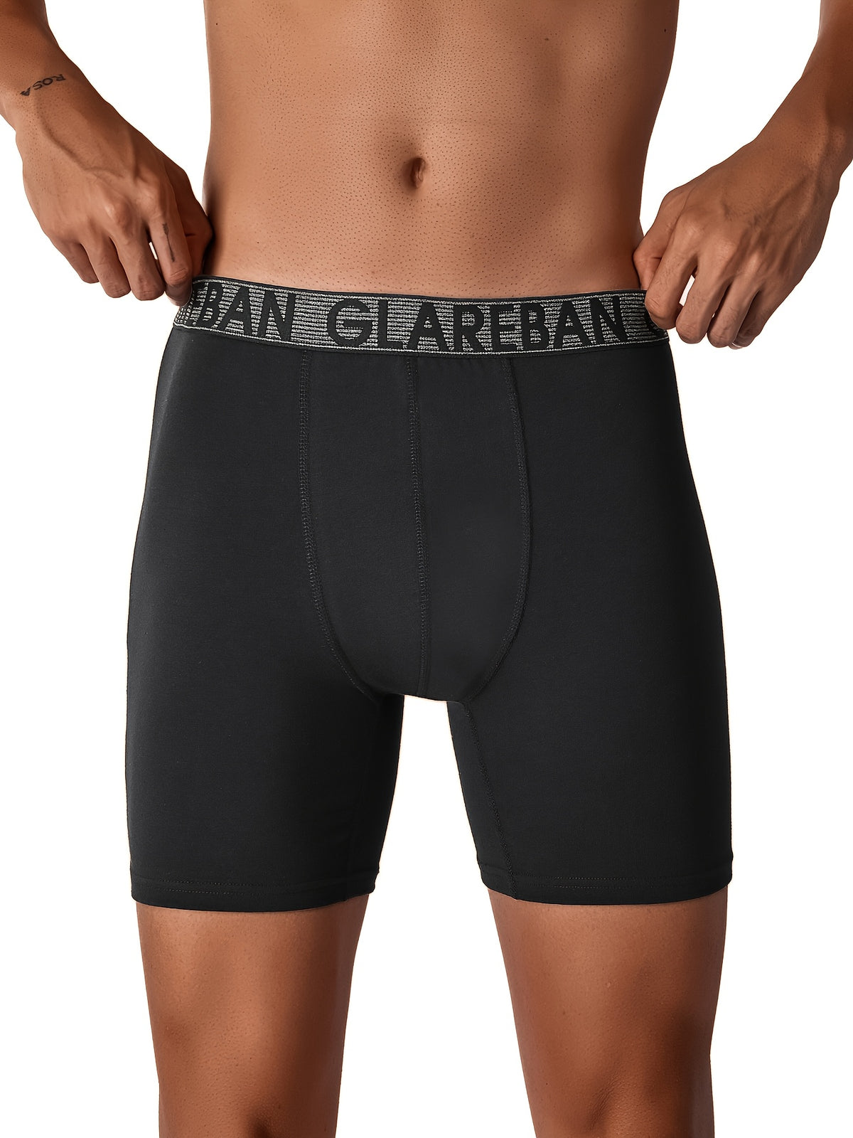 Boxer long coton homme — lot de 4, uni, assortiment S