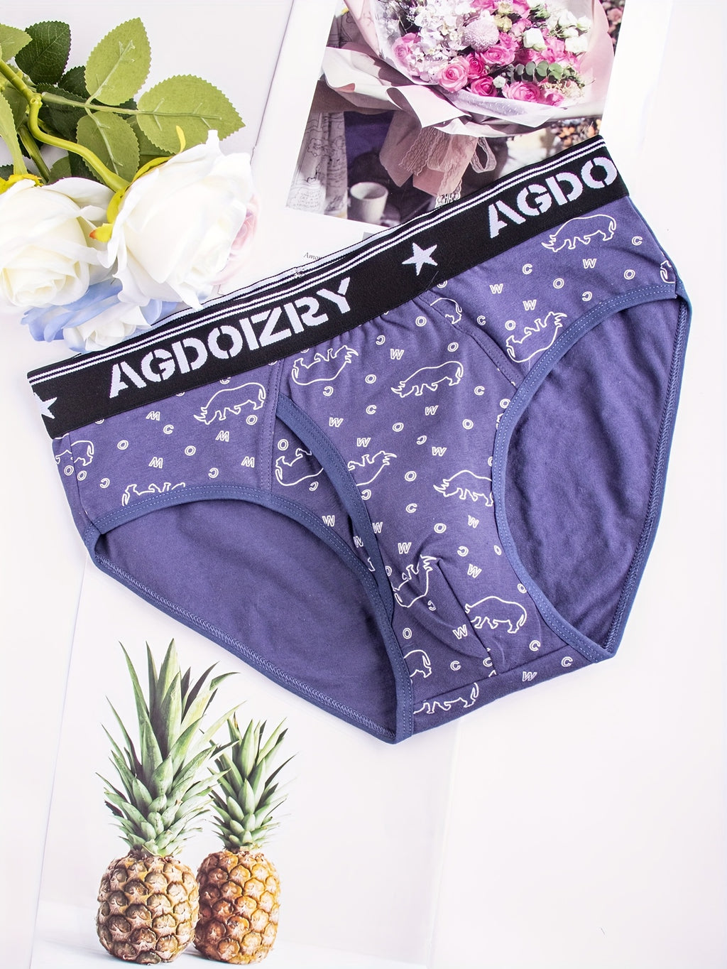 Slip large à ceinture élastique coton homme — lot de 3, à lettres — vue 13
