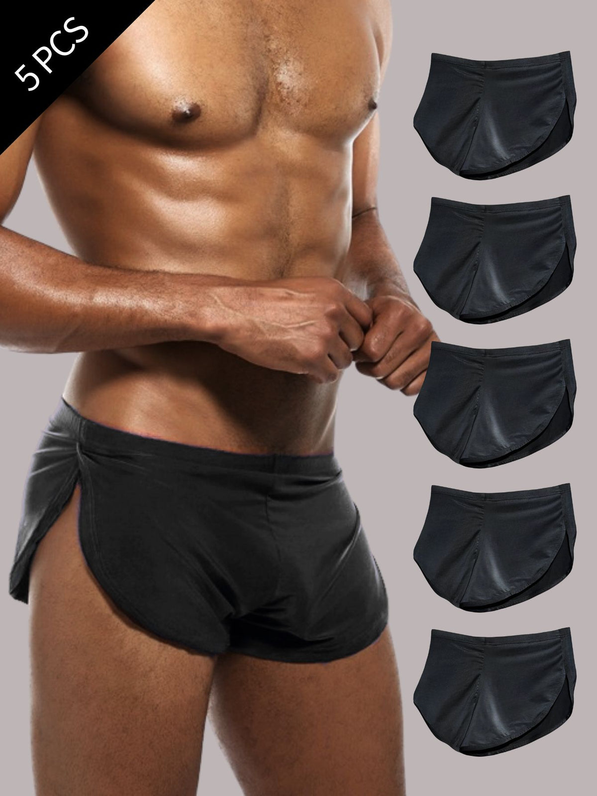 Boxer de sport microfibre homme — lot de 5, 【noir】