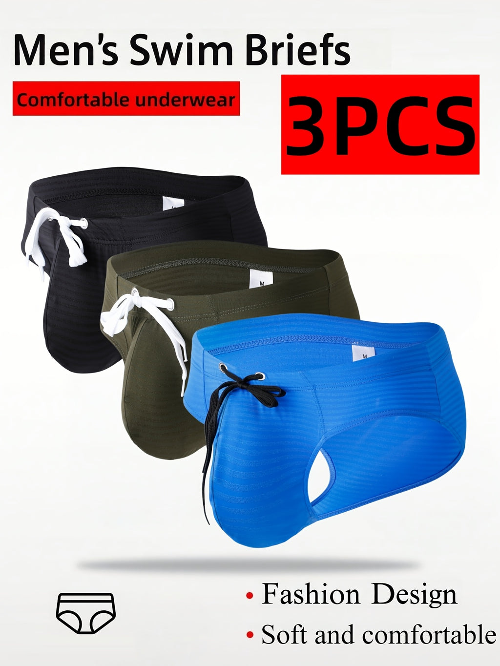 Boxer homme — lot de 3, lavable en machine, élasticité moyenne