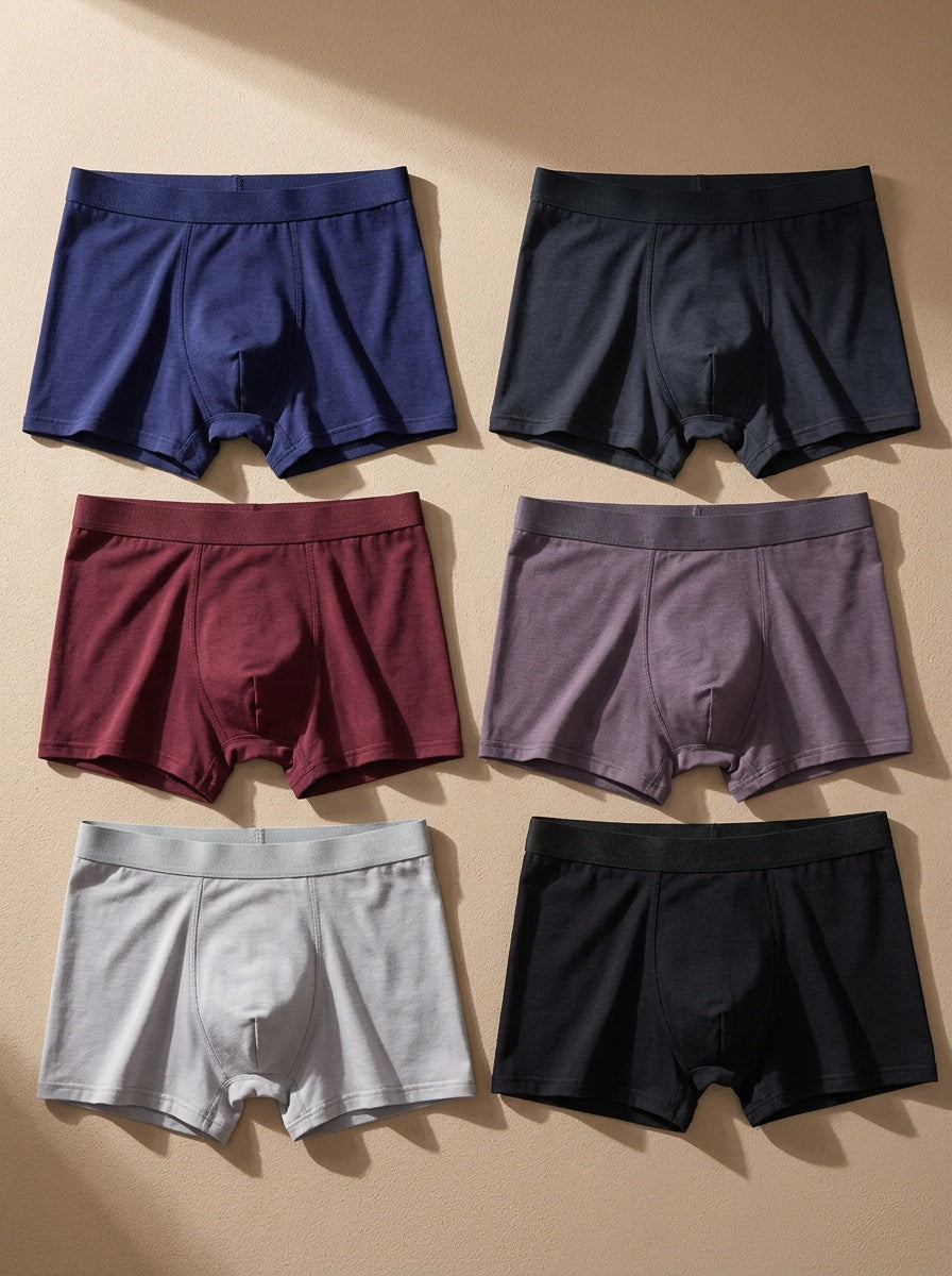 Boxer de sport respirant bambou homme — lot de 6, uni