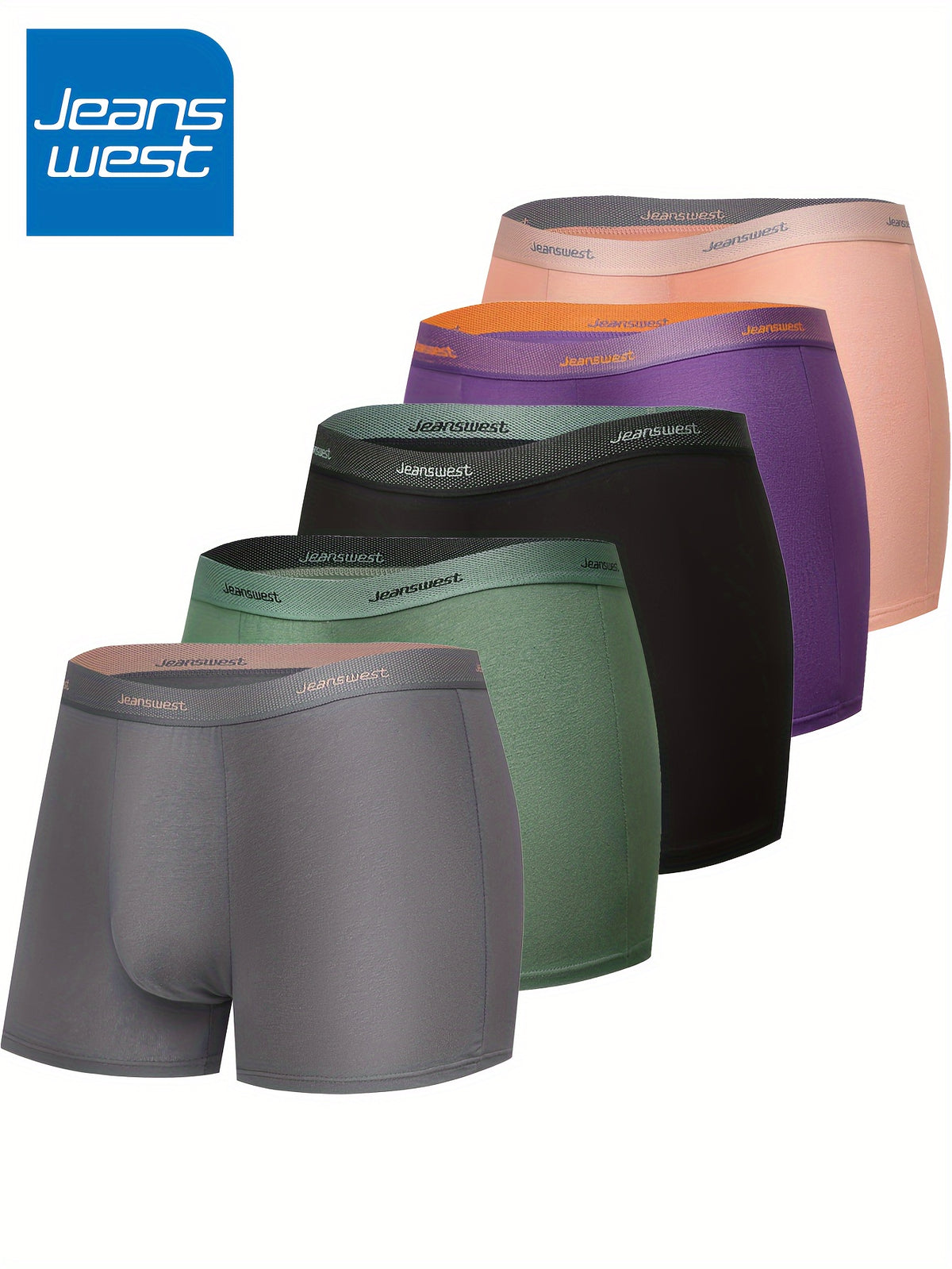 Boxer respirant coton homme — lot de 5, uni, assortiment 5-18