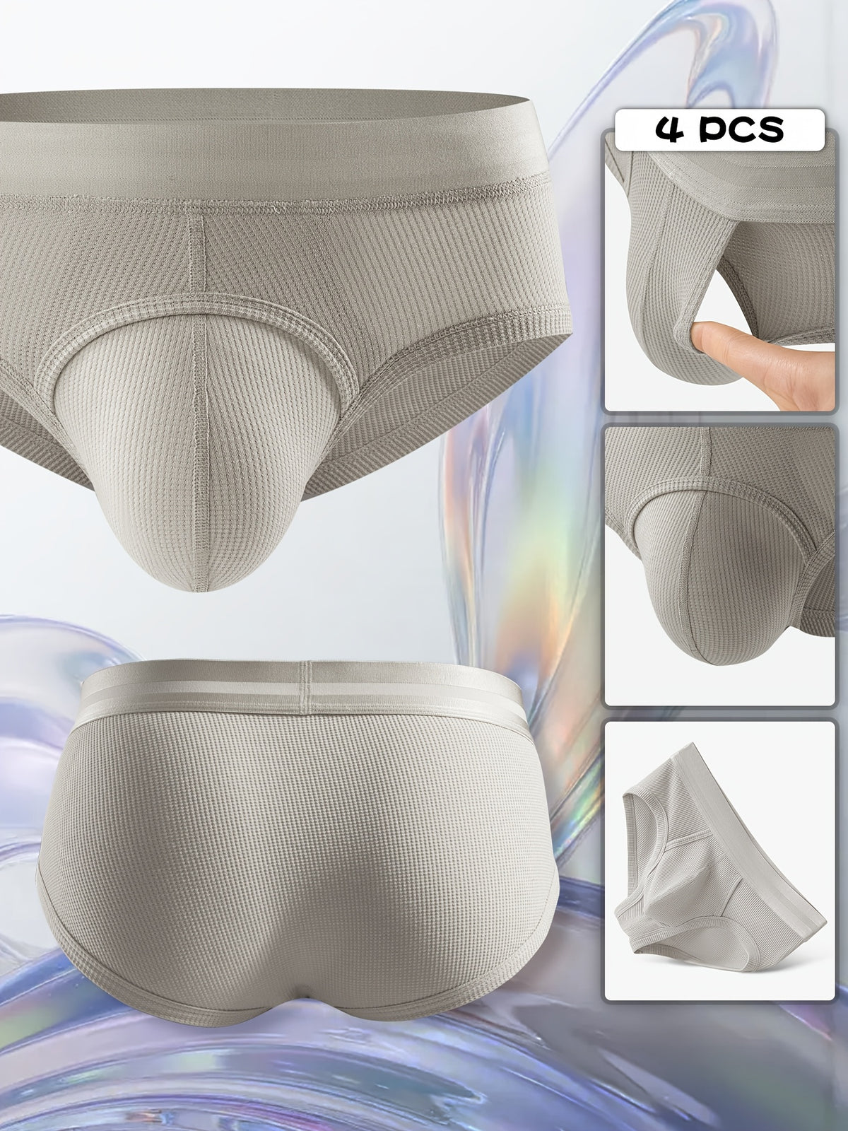 Slip respirant bambou homme — lot de 4, uni, assortiment A