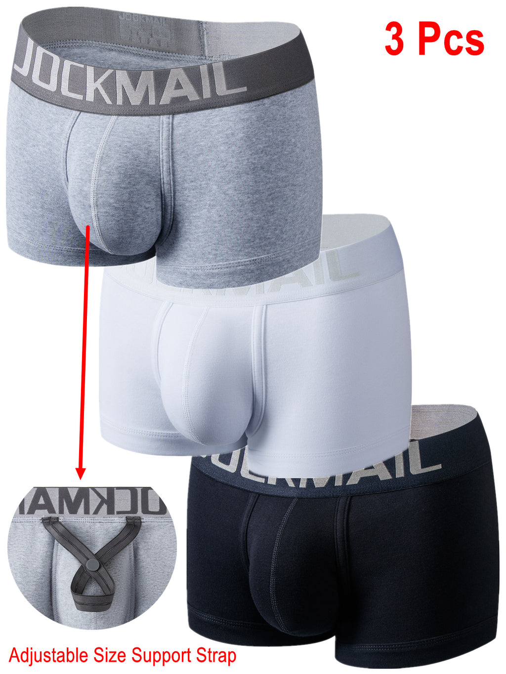 Boxer taille basse respirant coton homme — lot de 3, imprimé