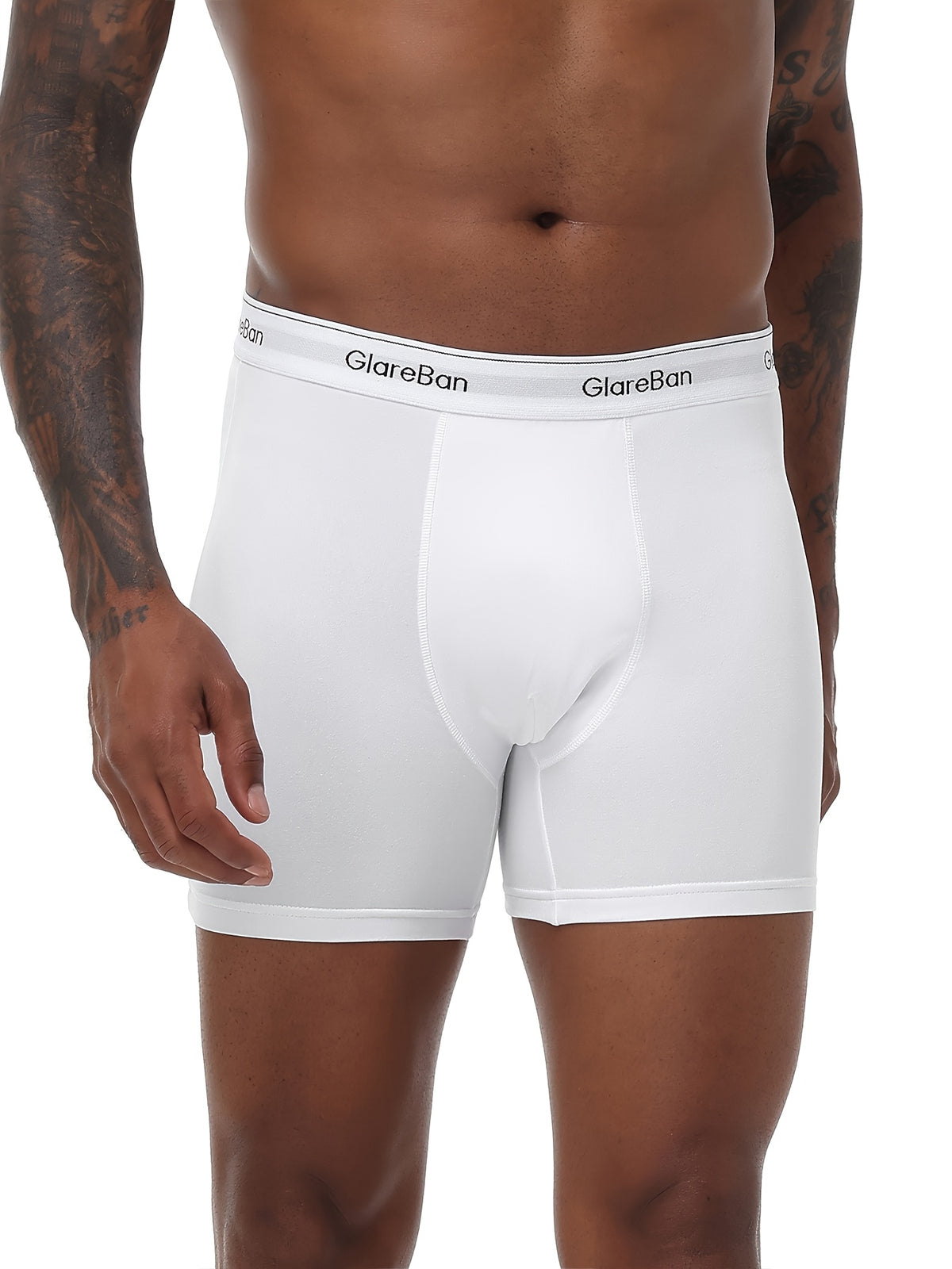Boxer long coton homme — lot de 3, uni, du S au XXL