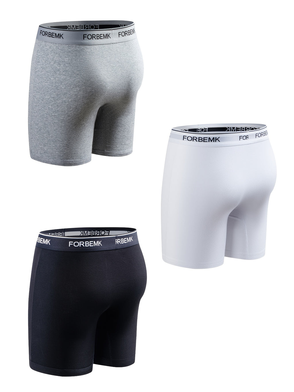Boxer de sport coton homme — lot de 3, 【blanc】