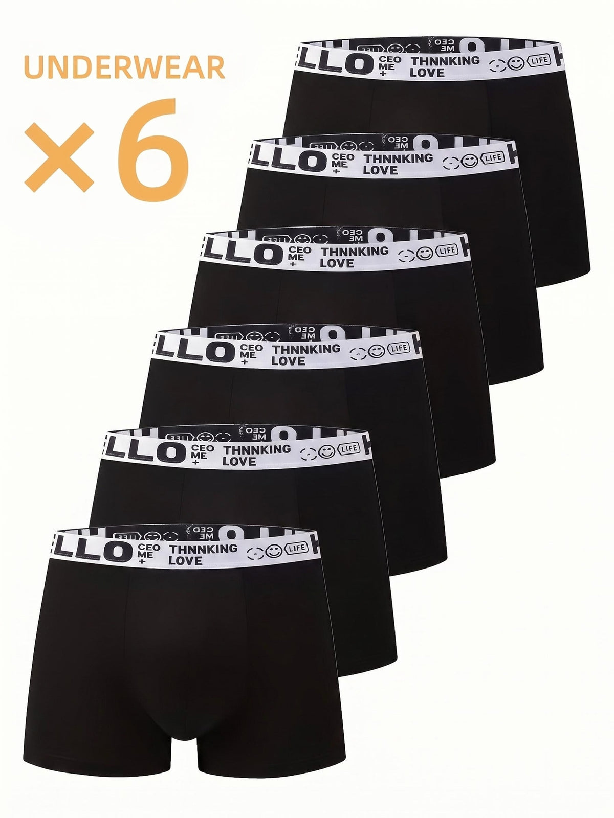 Boxer de sport séchage rapide microfibre homme — lot de 6, imprimé
