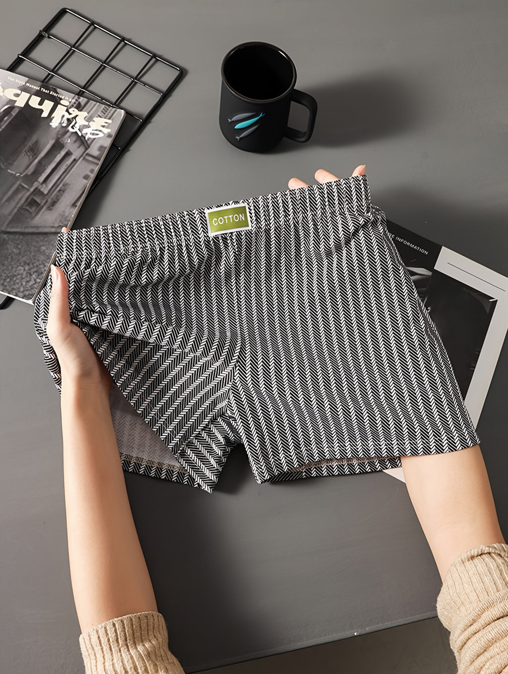 Boxer large d'intérieur coton homme — lot de 3, rayé