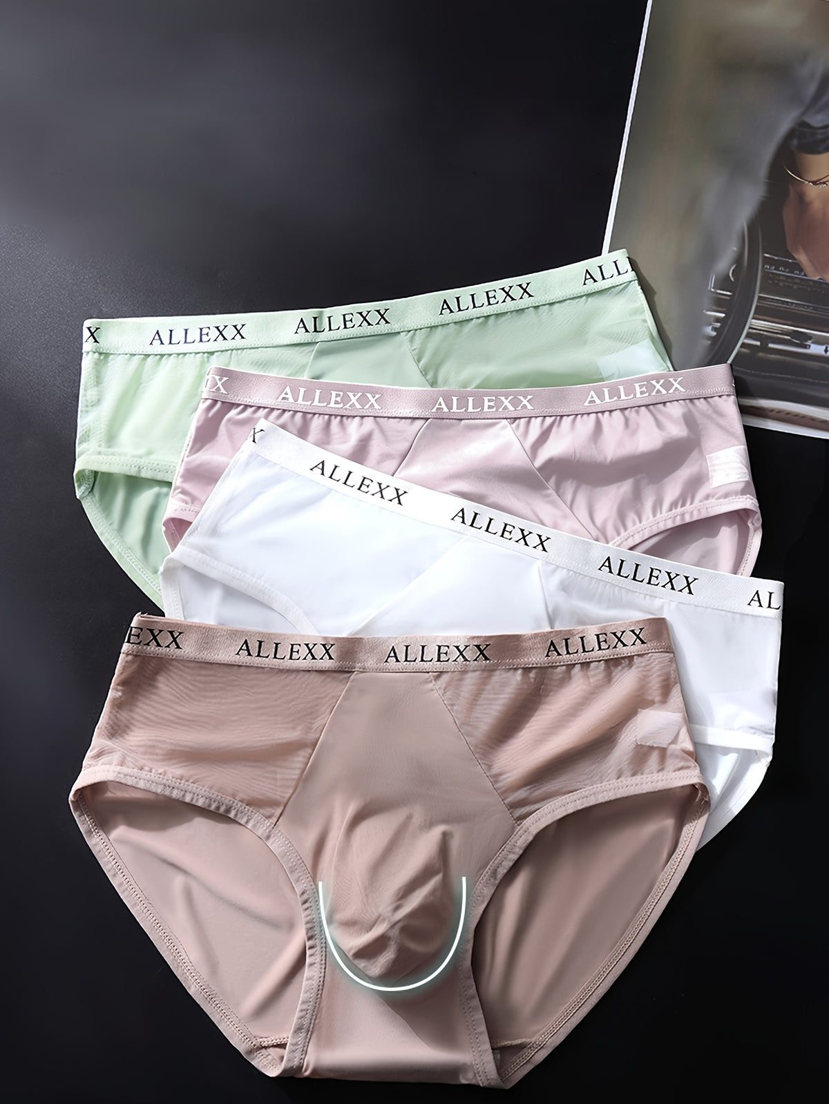 Slip sans couture séchage rapide homme — lot de 4, uni