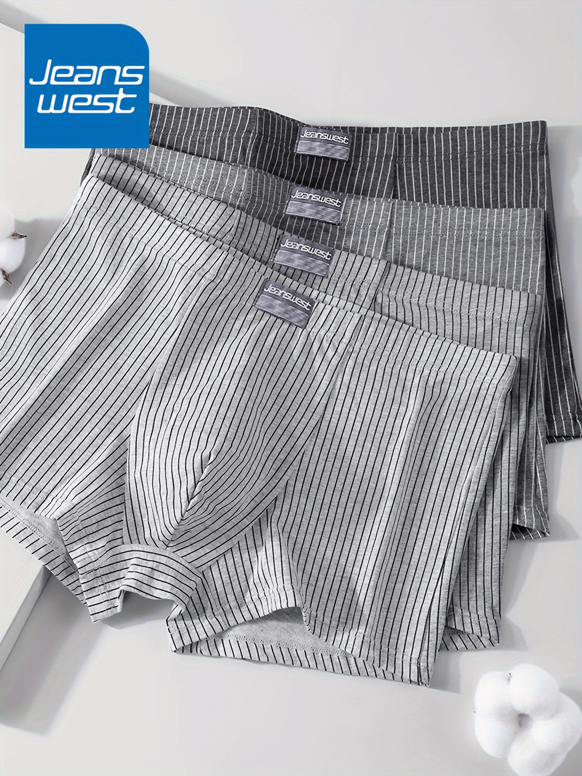 Slip microfibre homme — lot de 4, rayé