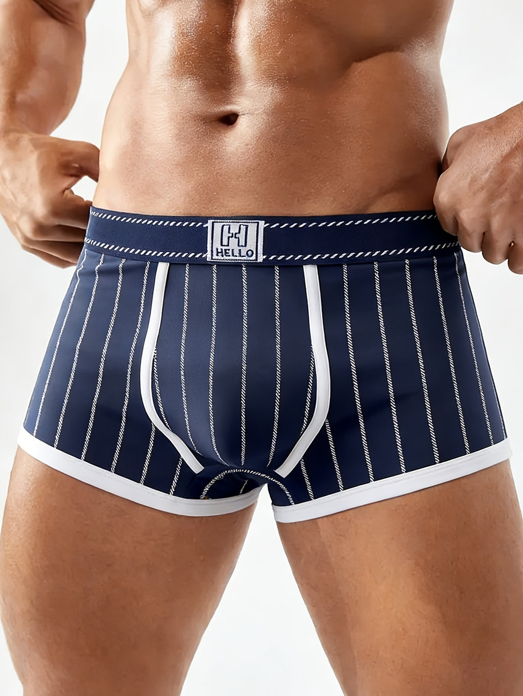 Boxer de sport respirant coton homme — lot de 6, rayé